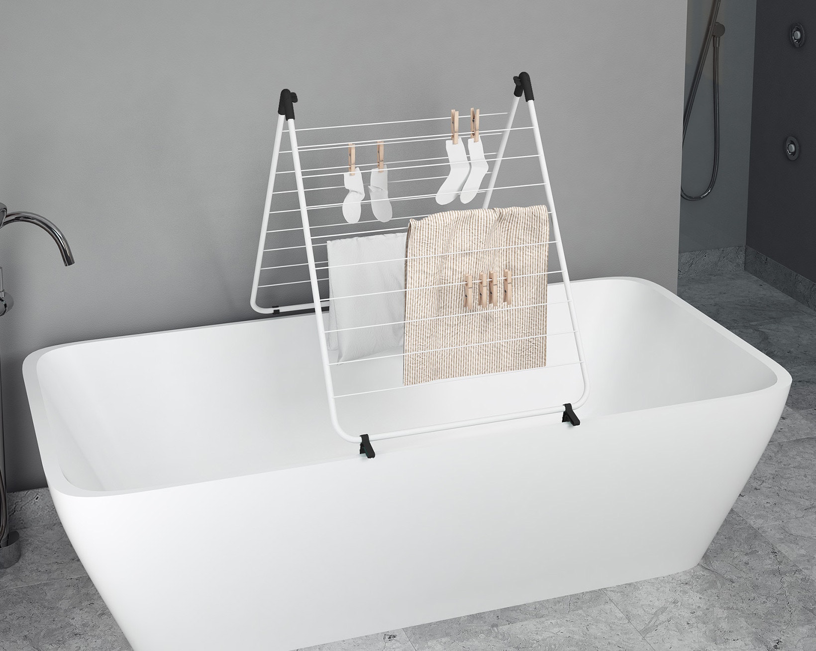 Bischof Colombo Badewannen-Wäscheständer »BAGNO« 10 m Trockenlänge, zusammenklappbar, Stahl/Kunststoff