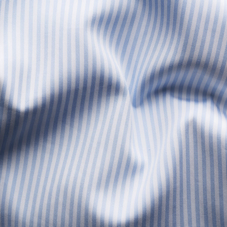 ETON Slim Fit Light Blue Bengal Striped Elevated Poplin Shirt Lyseblå