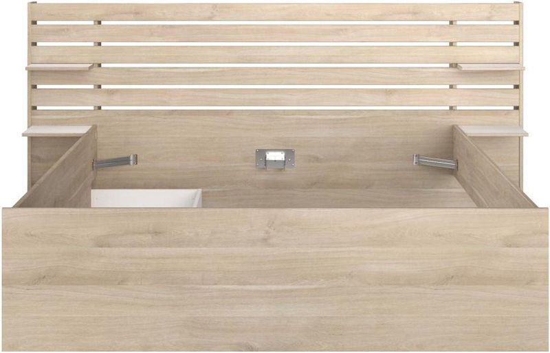 Vente-unique - TENALIA - Bedframe - Natuurlijk Licht - Spaanplaat - 4 Planken