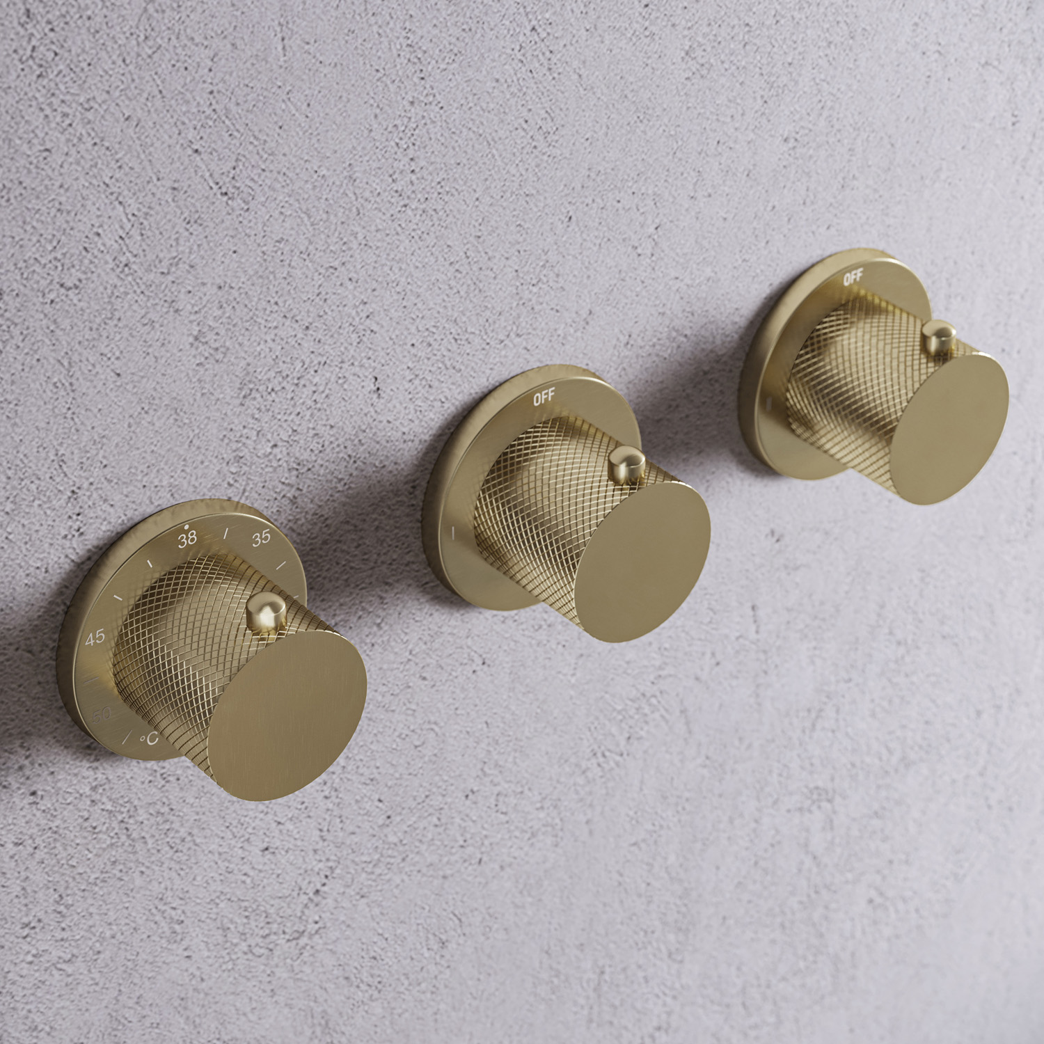 Saniclear Plus Curved Pro inbouw badkraan met vrijstaande uitloop geborsteld messing - mat goud