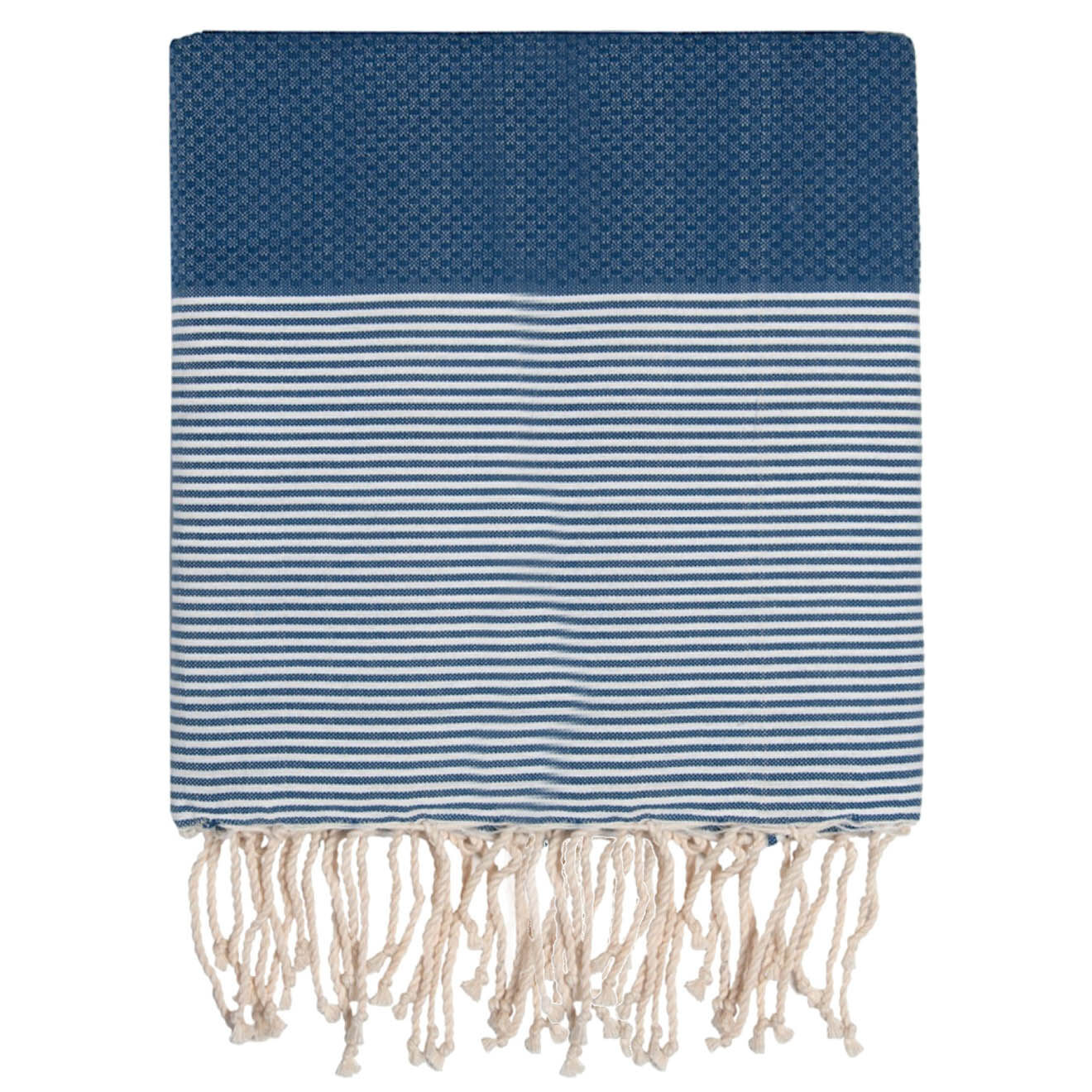Febronie Fouta Famiglia XXL Nid d'Abeille Ibiza bleu jean -  200x200 cm