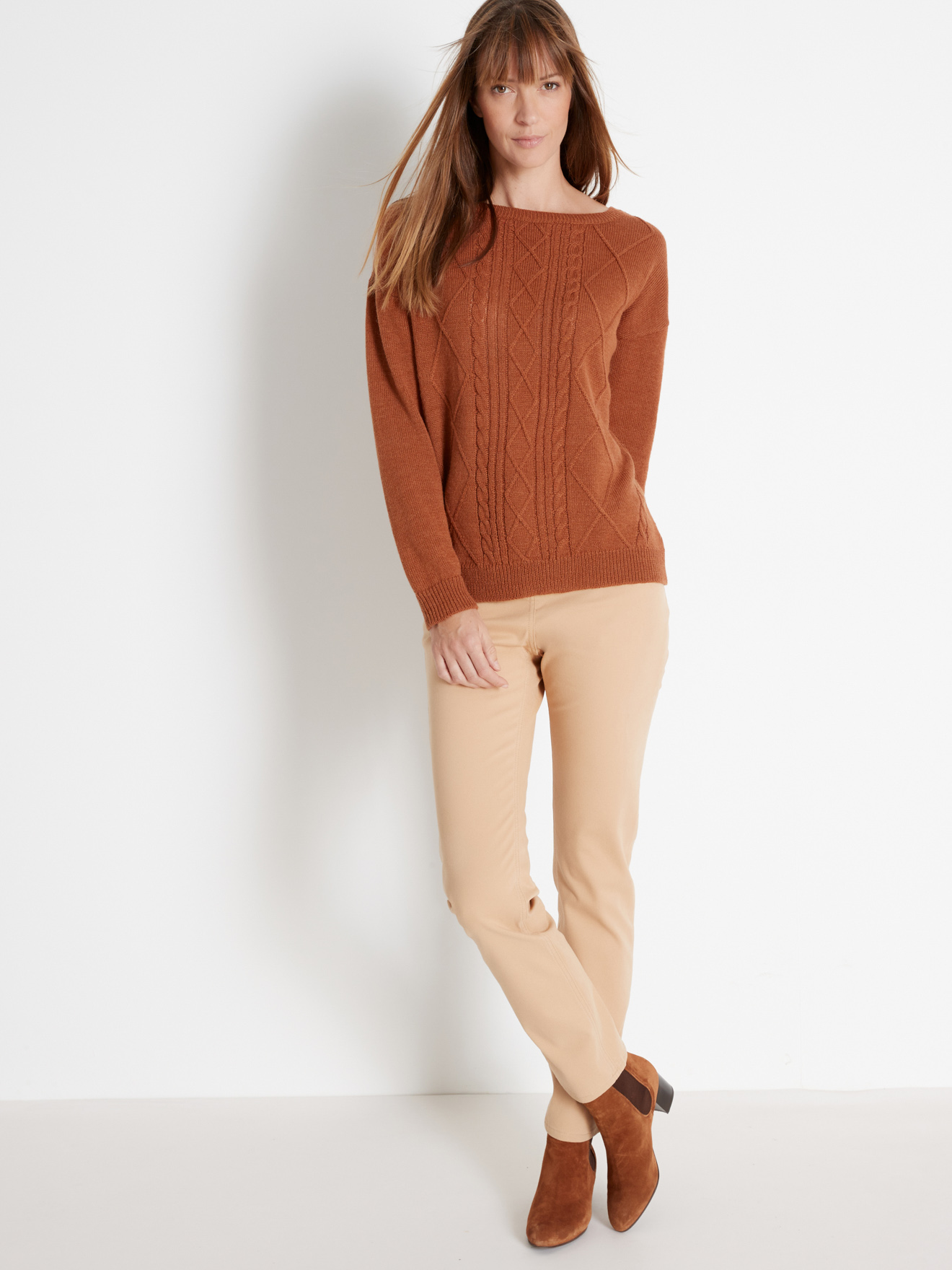 Pantalon 5 poches, spécial ventre rond