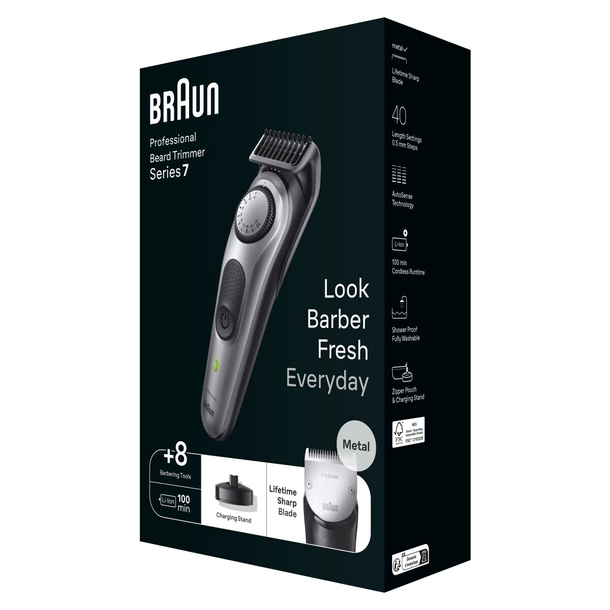 Braun Barttrimmer BT7420, Trimmer mit Barber Tools