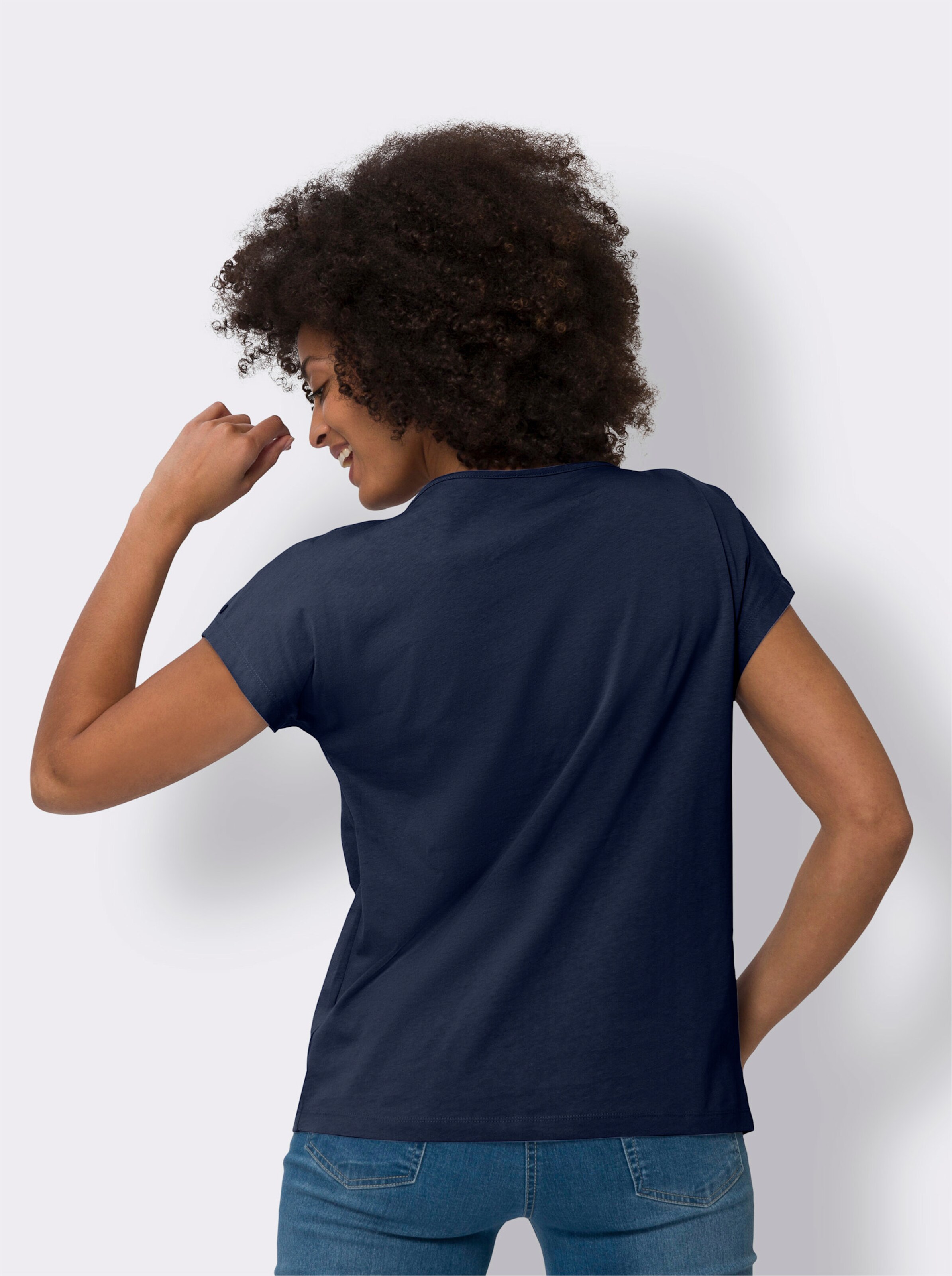Shirt mit U-Boot-Ausschnitt