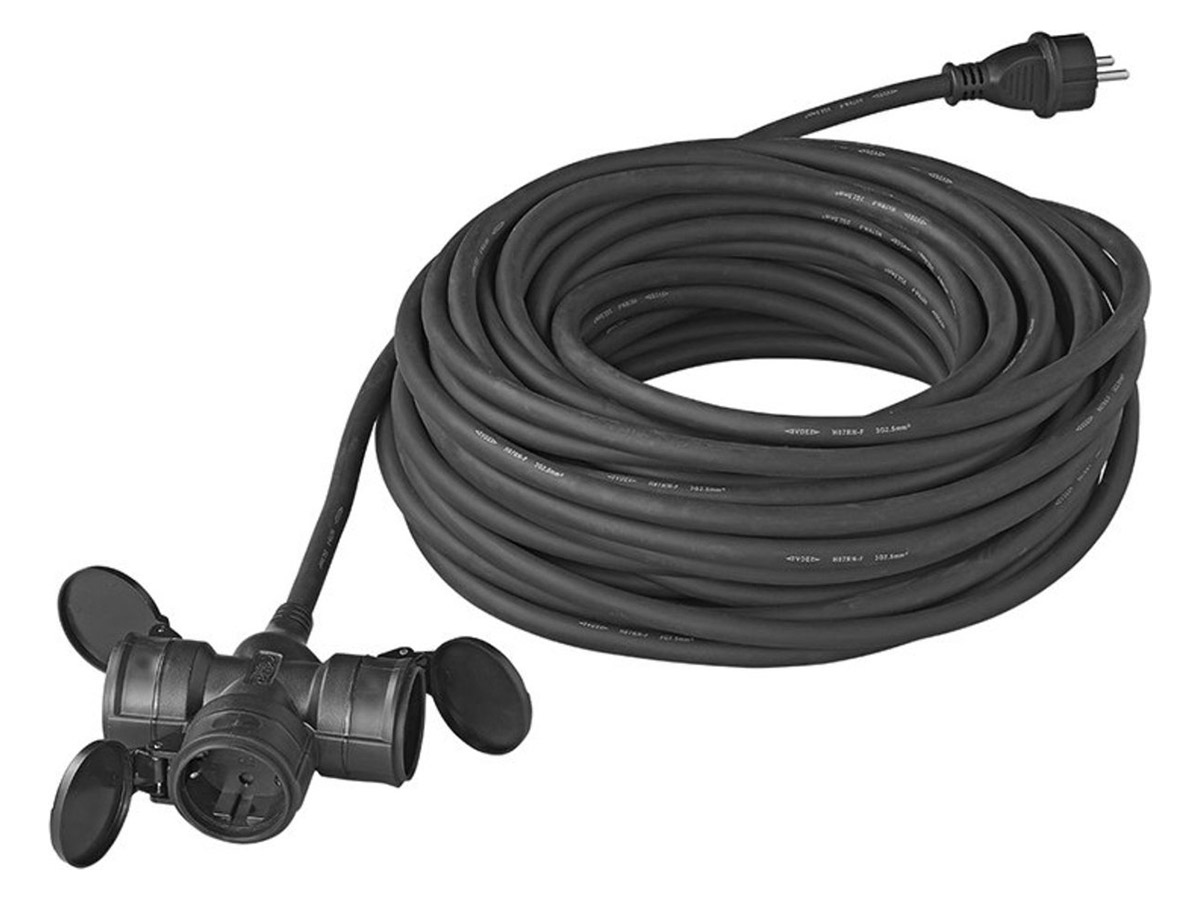 ProPlus Schuko 3-voudig stekkerdoos - 20 meter