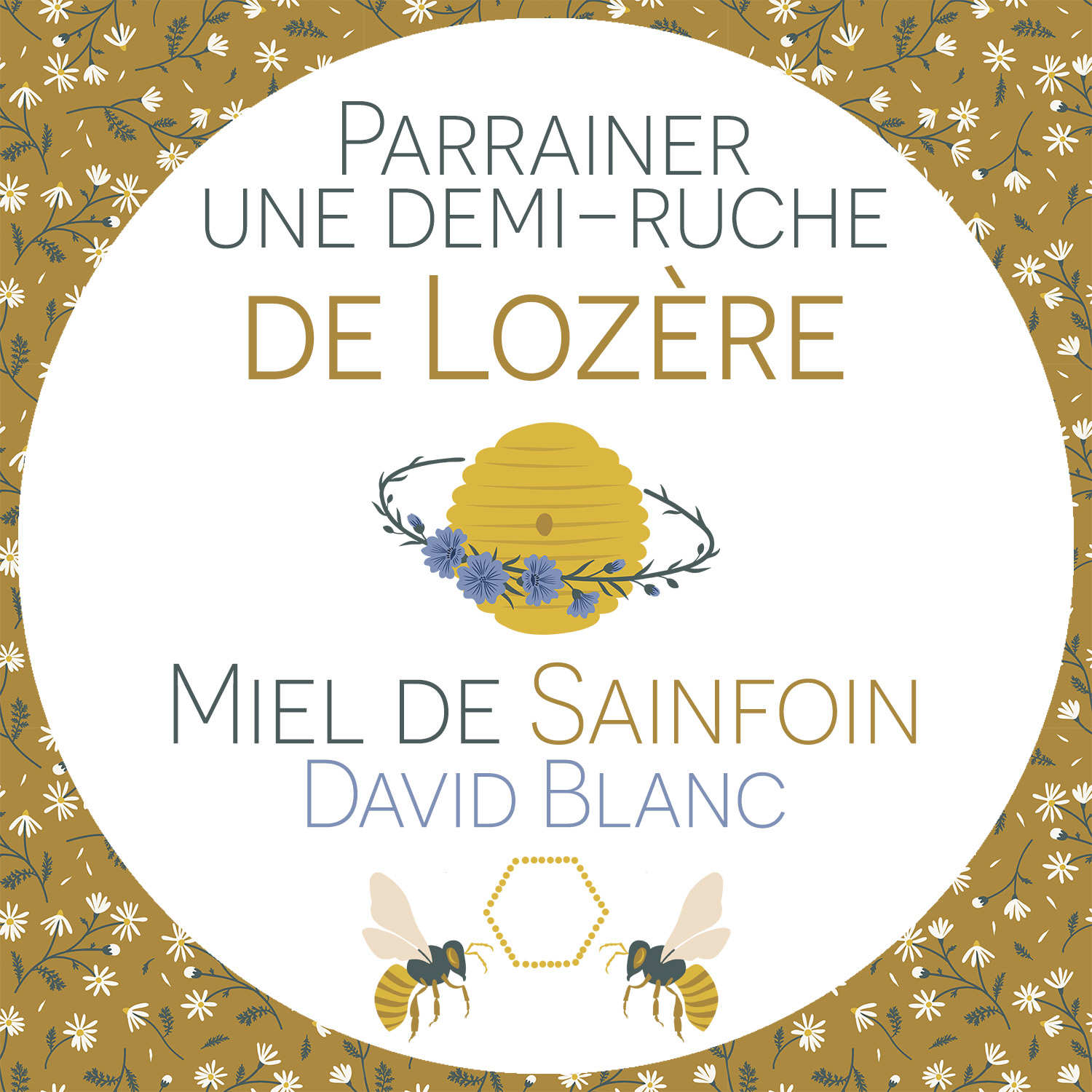 Parrainer une demi-ruche de Lozère : Miel de Sainfoin - Récolte 2024