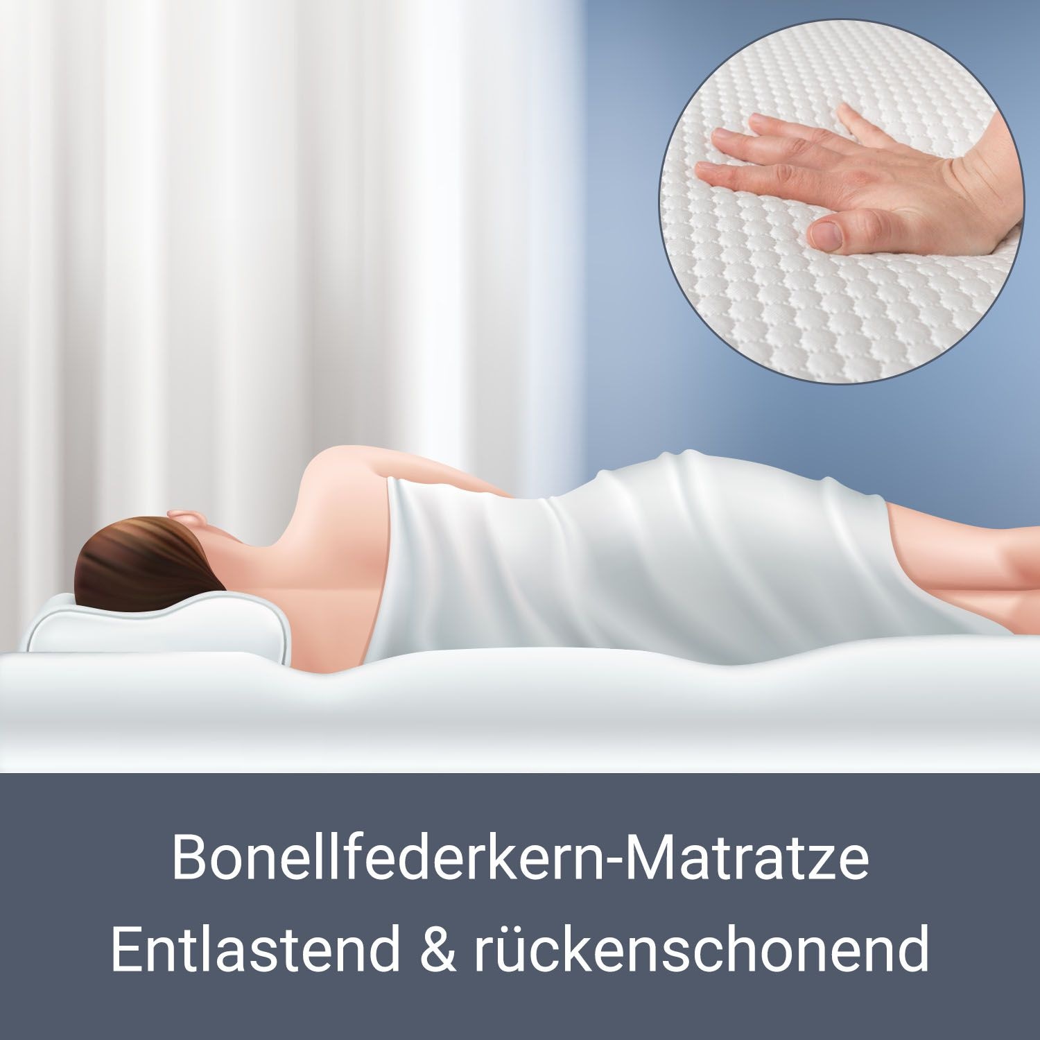 Juskys Boxspringbett Montana 140 x 200 cm schwarz aus Kunstleder mit Federkern Matratze
