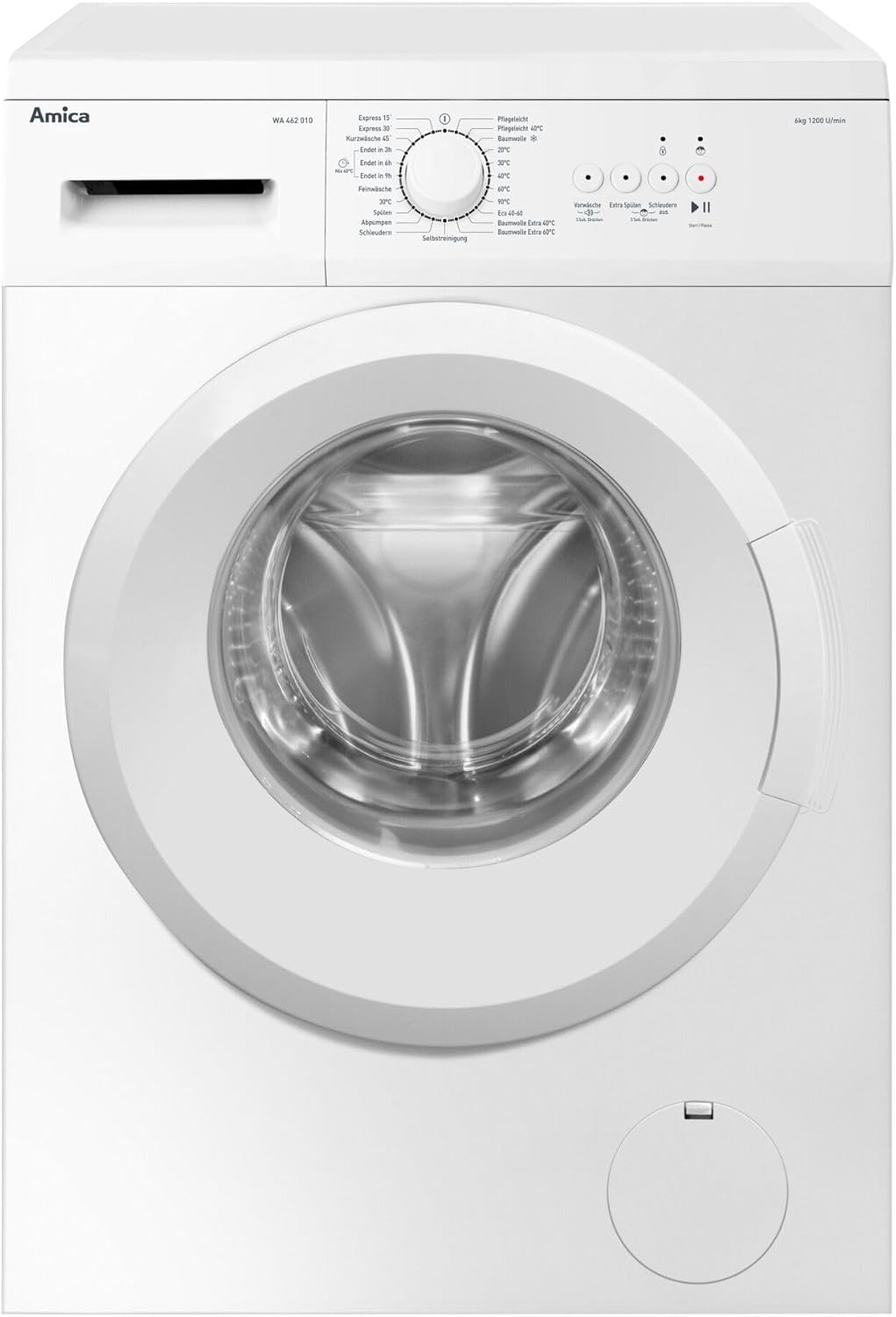 Amica WA 462 010 Waschmaschine, 6 kg Frontlader, 1200U/min, Slim, weiß