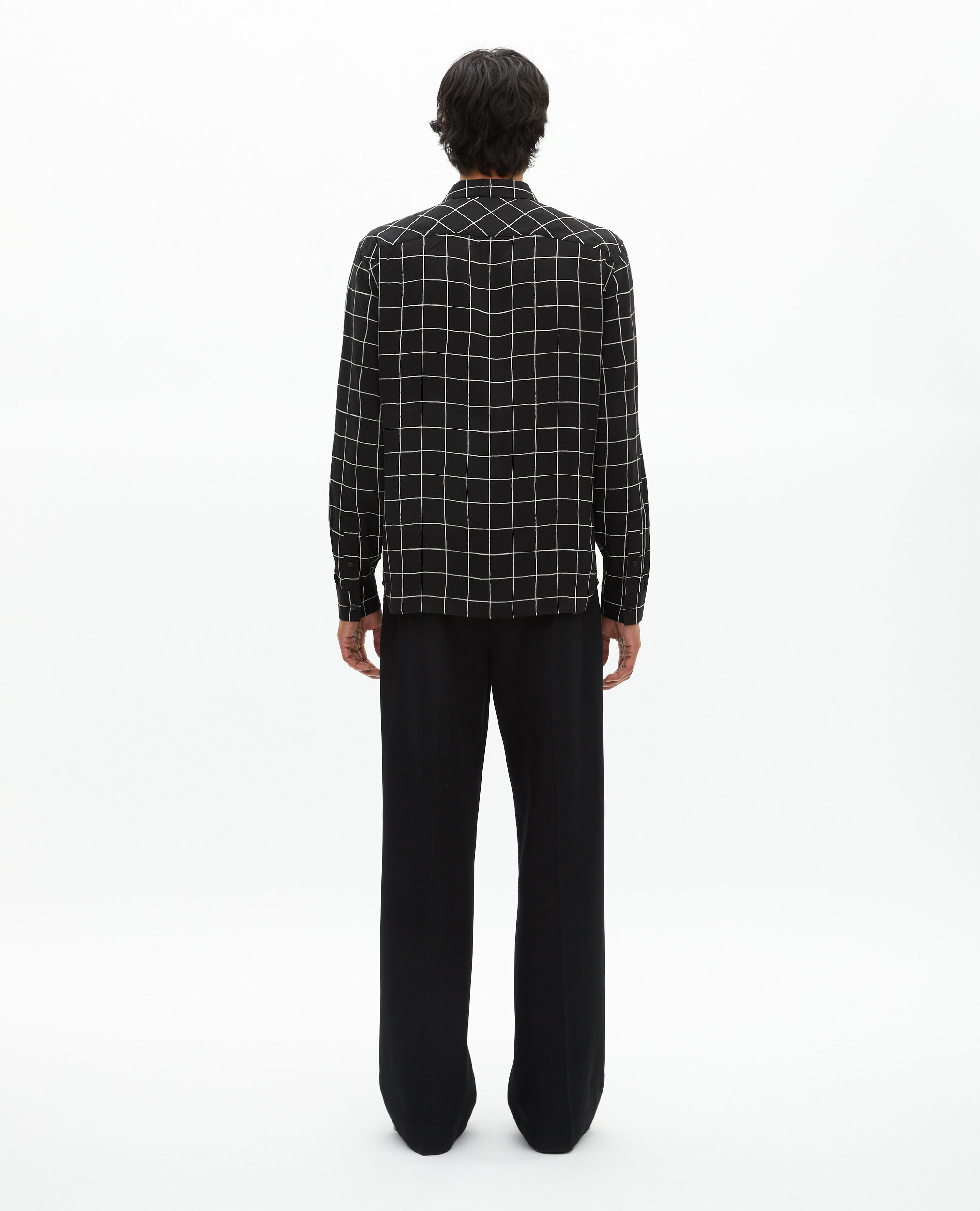 Chemise à carreaux noire