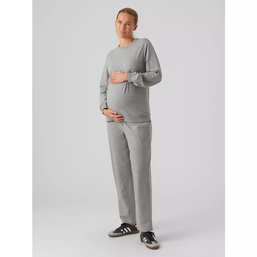 mama;licious Umstandssweatshirt MLSILJA VITA Light Grey Melange
