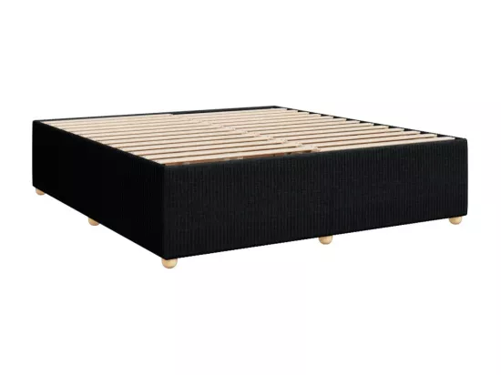 Sommier à lattes de lit avec matelas Noir 180x200 cm Tissu