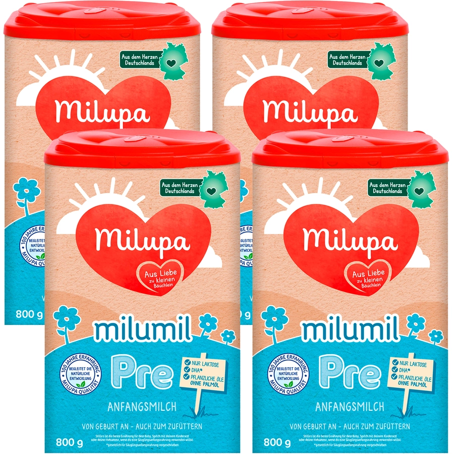 Milupa Anfangsmilch Milumil Pre 4 x 800 g ab der Geburt