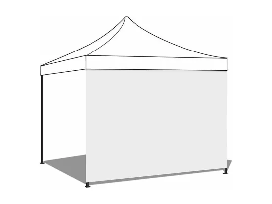 Housse latérale blanche imperméable 6x2m pour tonnelle pliable 3x6m