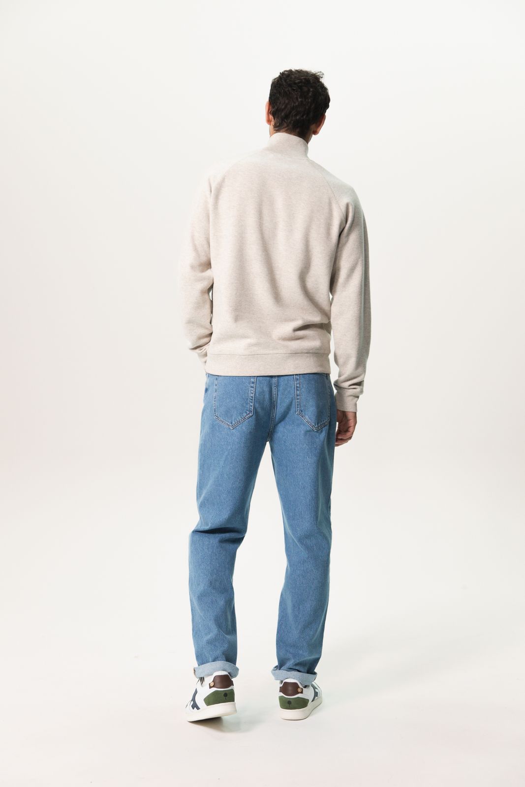 Beige sweater met rits