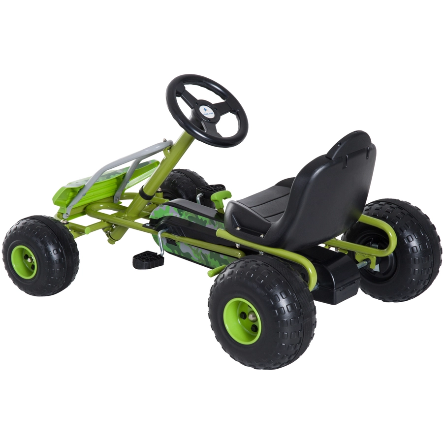 HOMCOM Tretauto mit Handbremse grün