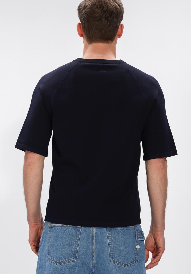 donkerblauwe filling pieces t-shirt knit t-shirt raglan