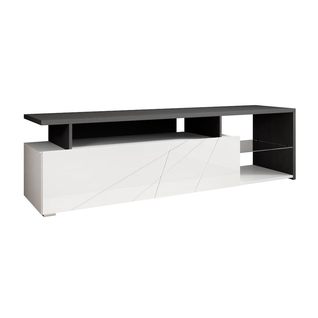 Colin - TV-Meubel - Wit/zwart - 170 cm
