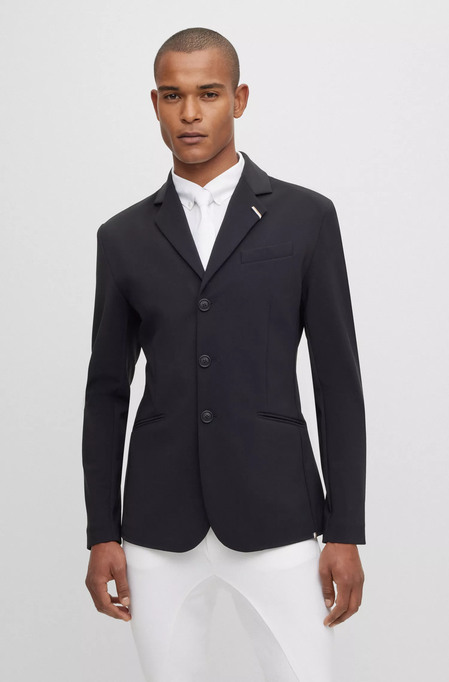 Jaqueta de competição BOSS Black-Equestrian slim-fit com detalhes exclusivos.