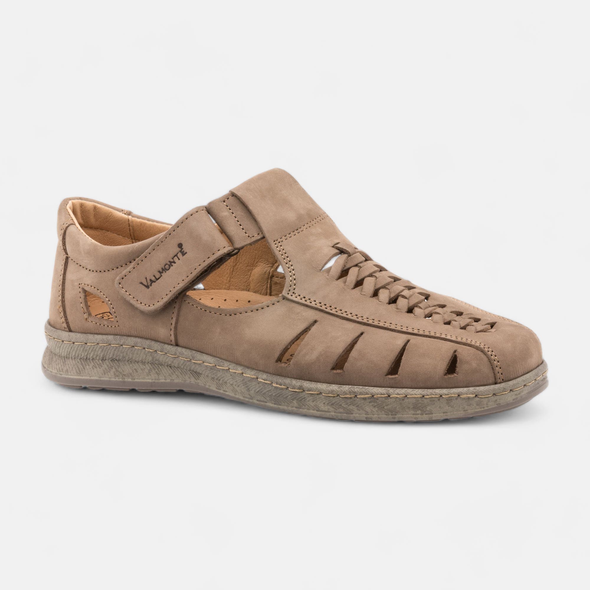 Nu-pieds confort Homme en cuir beige