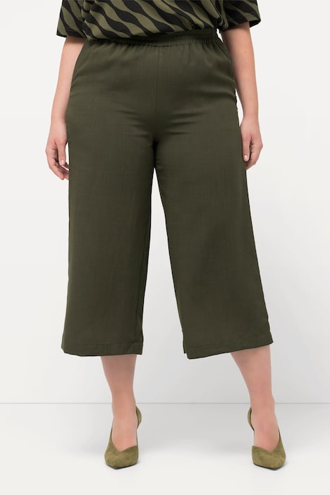 Culotte, wadenlang, weites Bein, Elastikbund