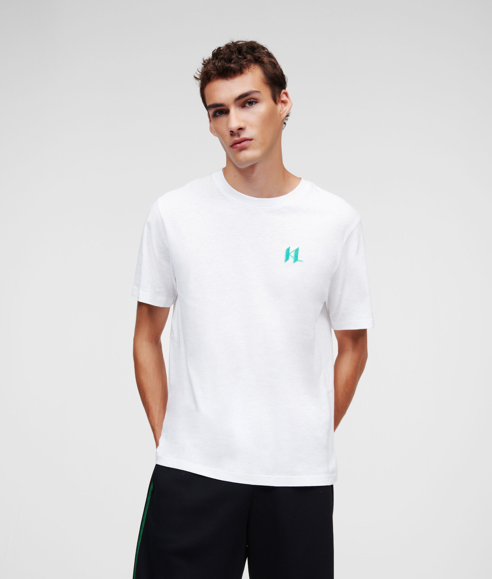T-SHIRT EN MÉLANGE DE LIN KL MONOGRAM