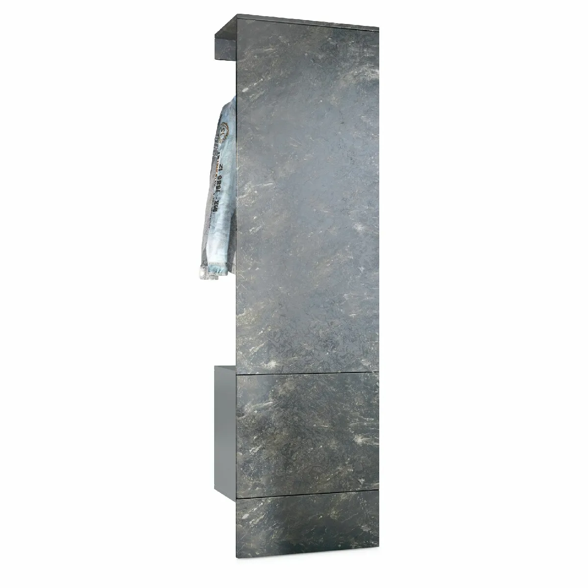 MPC Vestiaire - Gris et aspect marbre graphite - 52 x 193 x 35 cm