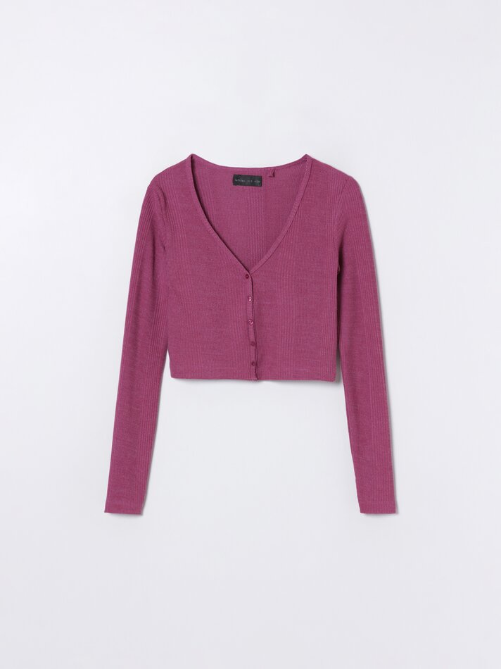 Camiseta com botões - Rosa Malva
