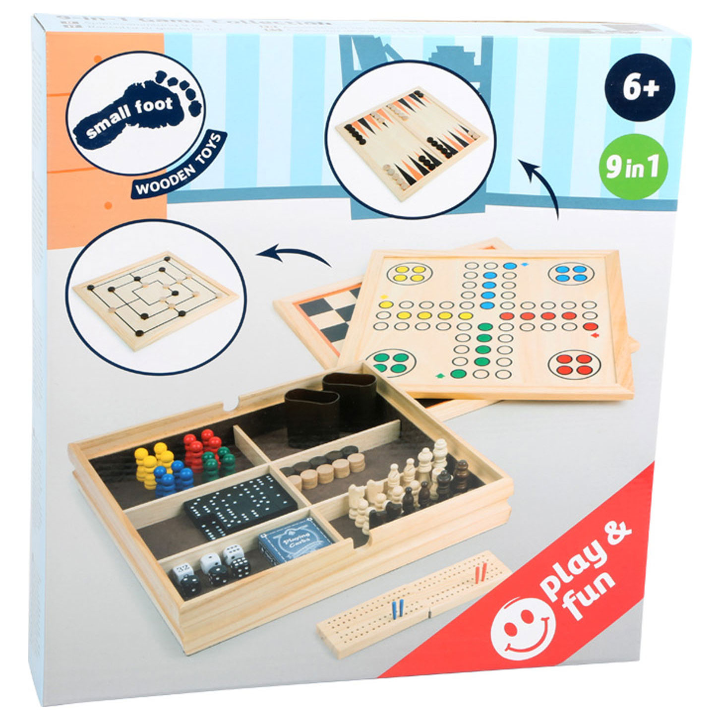Small Foot-Houten Klassieke Spellen 9in1