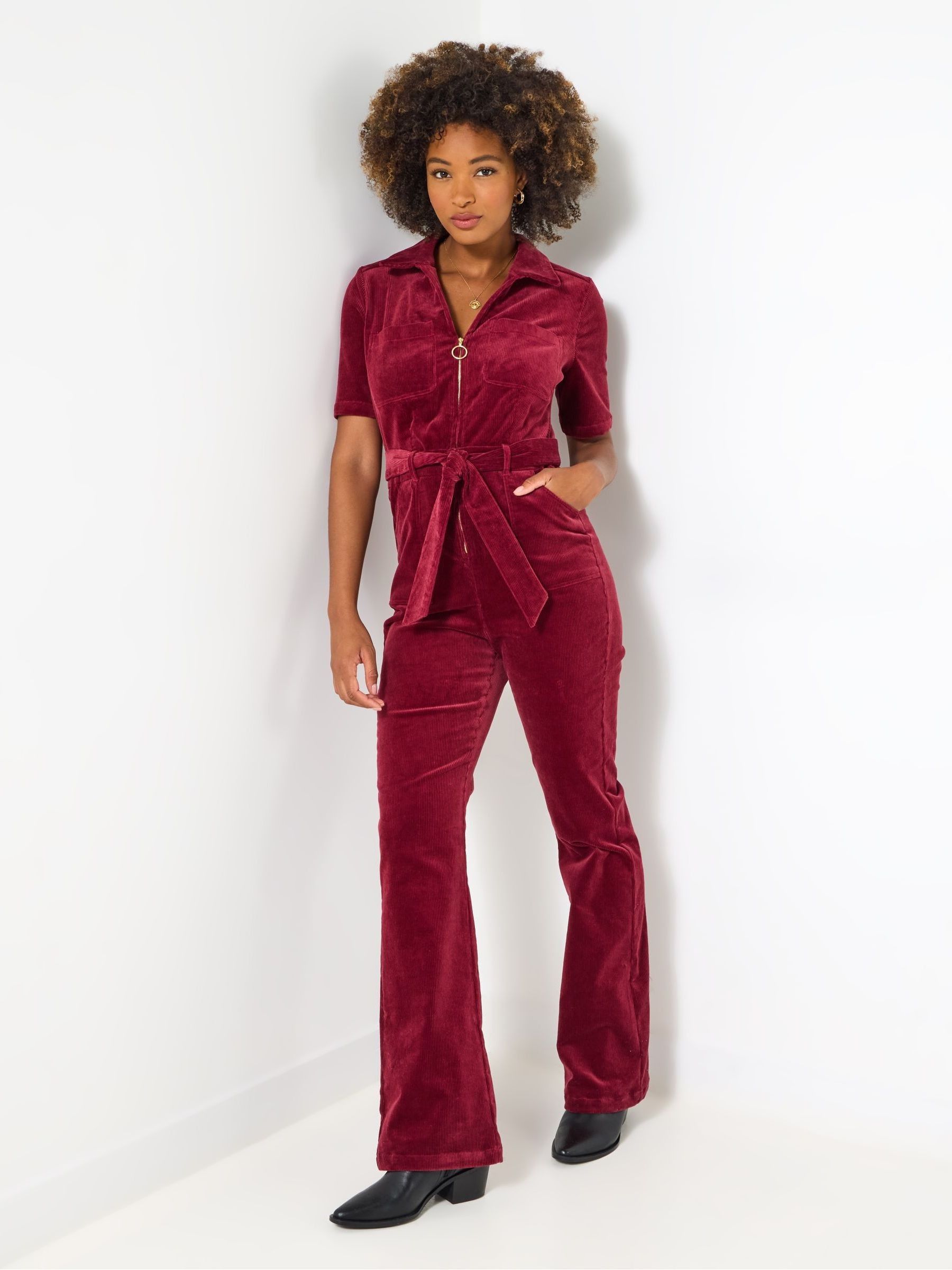 Joe Browns Belted Bootcut Cord Jumpsuit