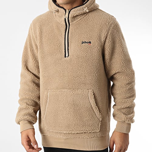 Sweat Capuche Col Zippé Fourrure Mouton Swandric Beige