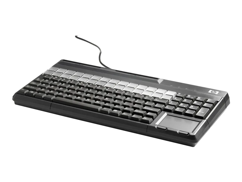 HP POS Keyboard with Magnetic Stripe Reader - Tastatur - USB - QWERTY - carbonite - for Engage Flex Mini Retail System; Engage One; MX12; RP9 G1 Retail System