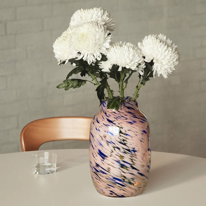 HAY - Splash Vase L, Ø 17,5 x H 27 cm, light pink and blue