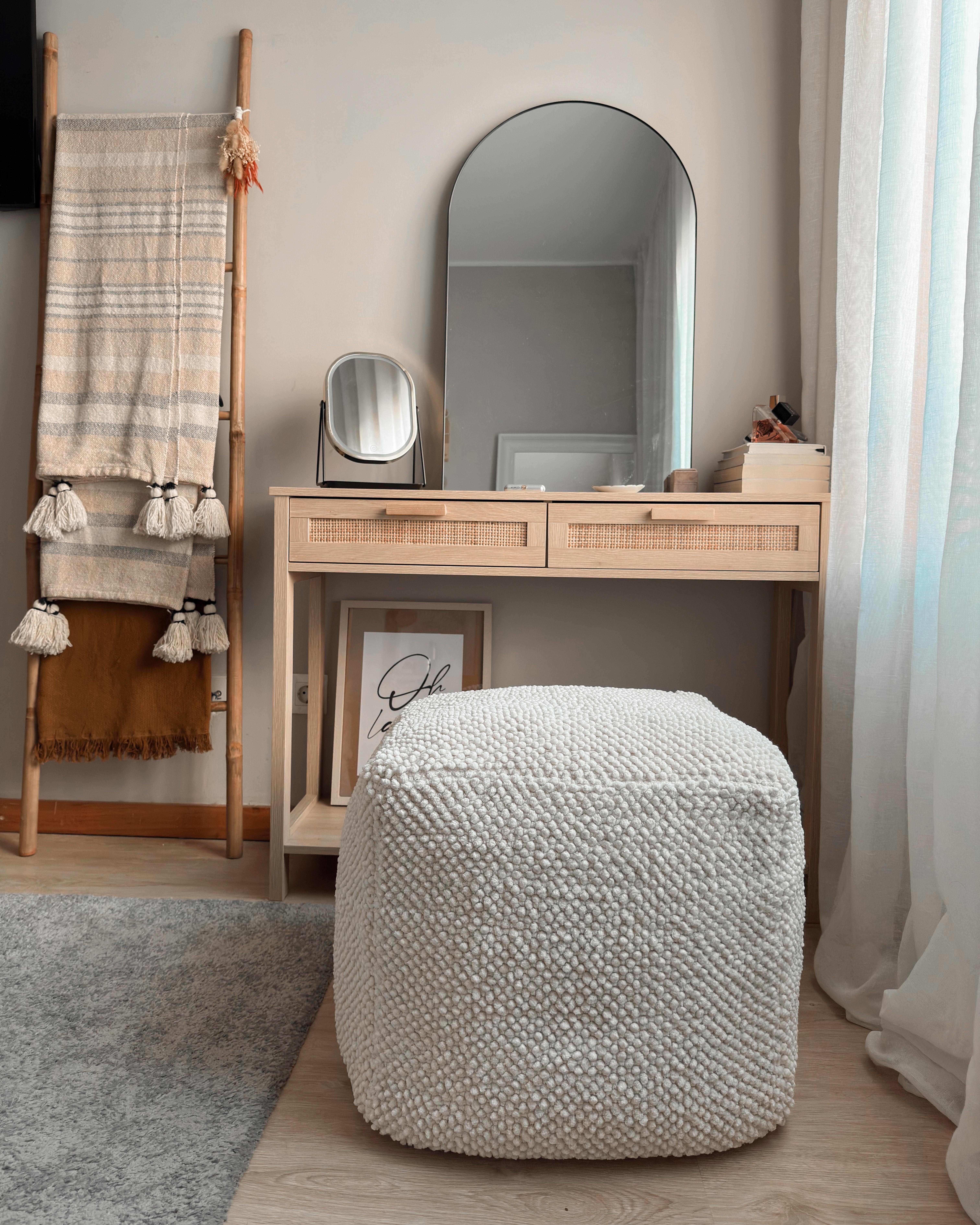 Plaid YARSELI Katoen 130 x 170 cm Beige