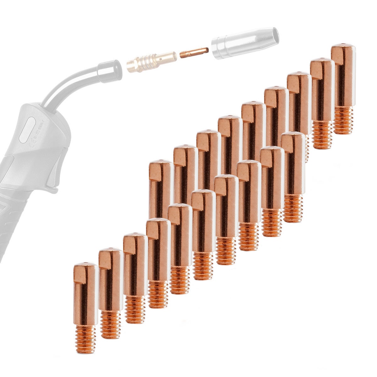 STAHLWERK huidige sproeiers AK15 MB15 contactsproeiers M6x25 1,0 mm MIG MAG slijtdelen