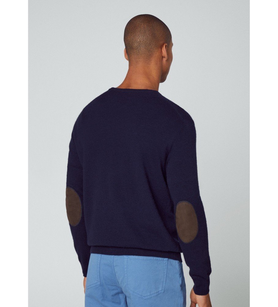 Hackett Jersey Merino Cash Mix azul marinho
