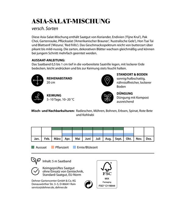 Dehner Saatband Asia-Salat-Mischung, L5 m