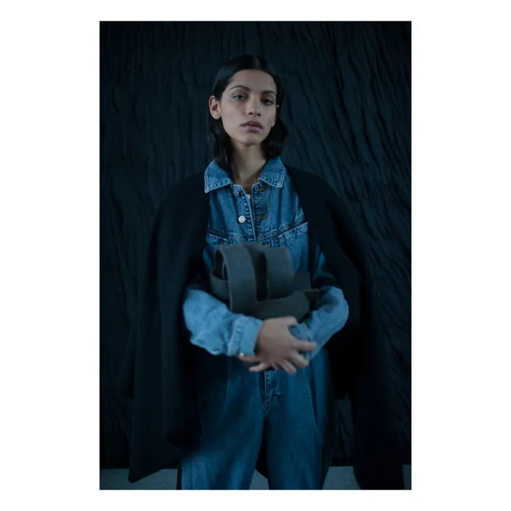 La Méricaine Cape Black Laine Recyclée | Noir