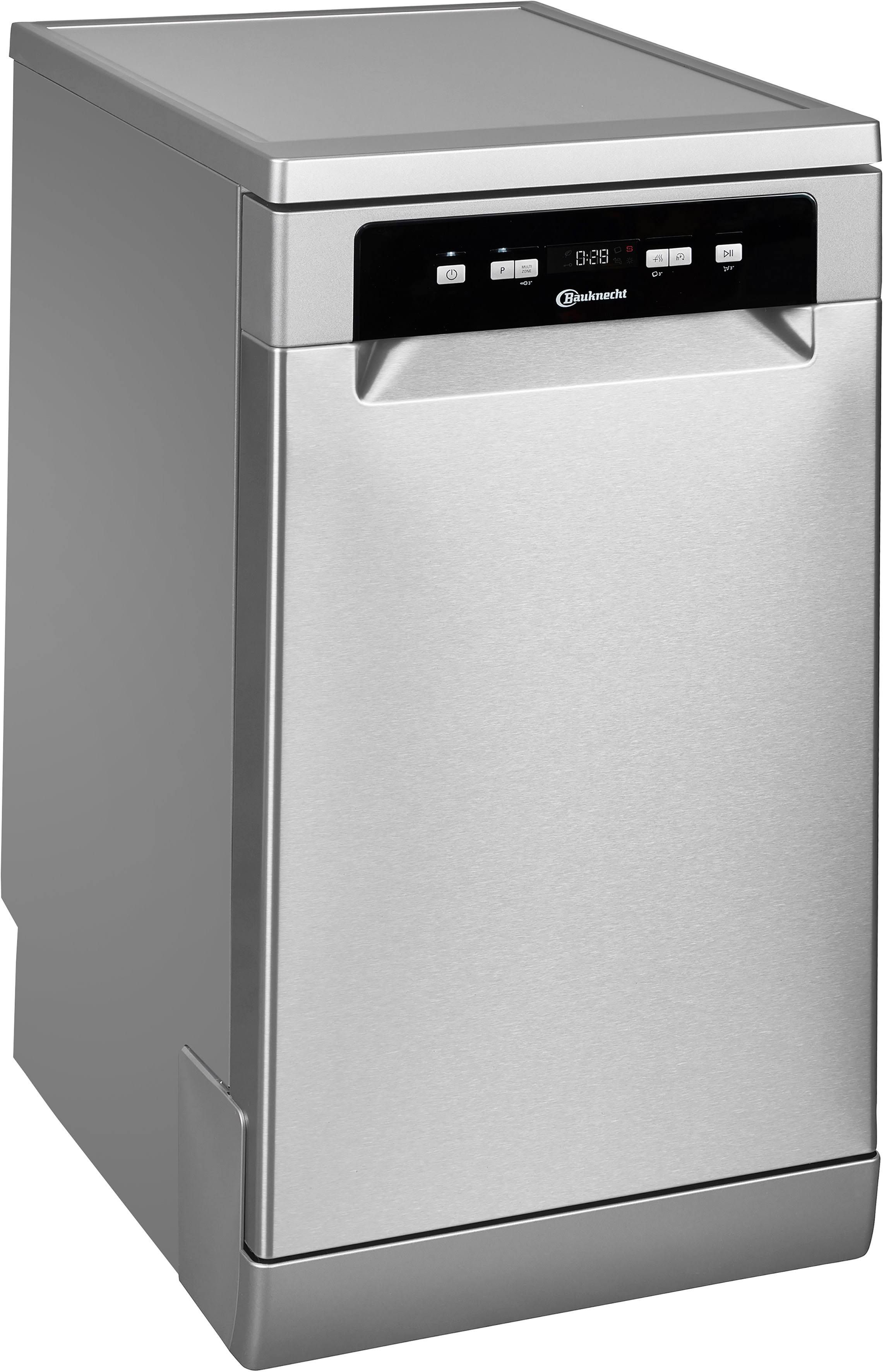 BAUKNECHT Standgeschirrspüler BK4FC11BS7A0X Energieeffizienz C, silber B:45cm H:85cm T:59cm