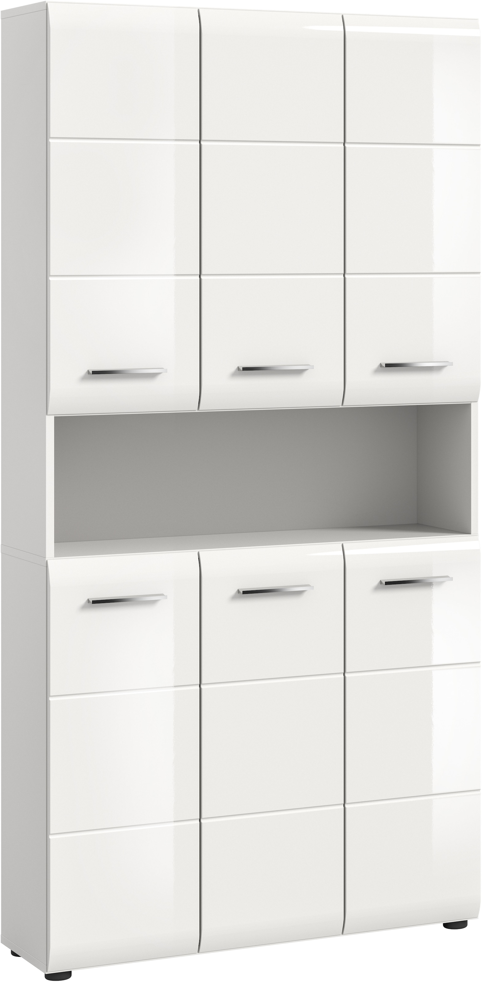 INOSIGN Stauraumschrank 1 Stk. tlg. Florenz, Mehrzweckschrank, Weiss Hochglanz Tiefzieh, 13 Fächer