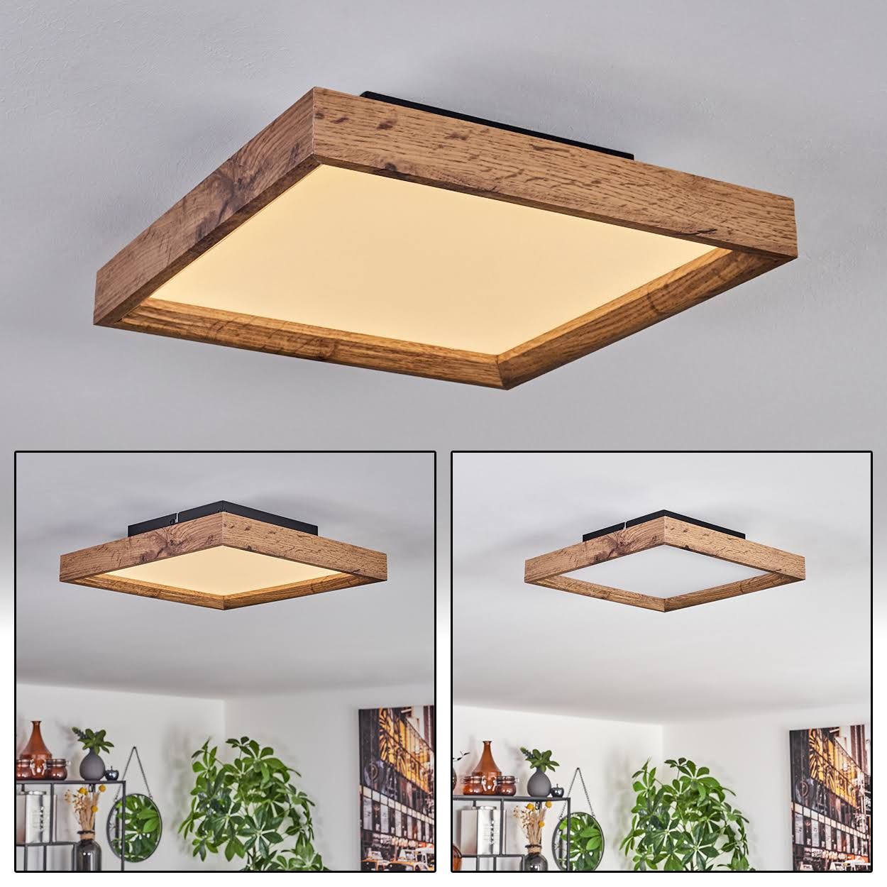 Longvic Deckenpanel LED Braun