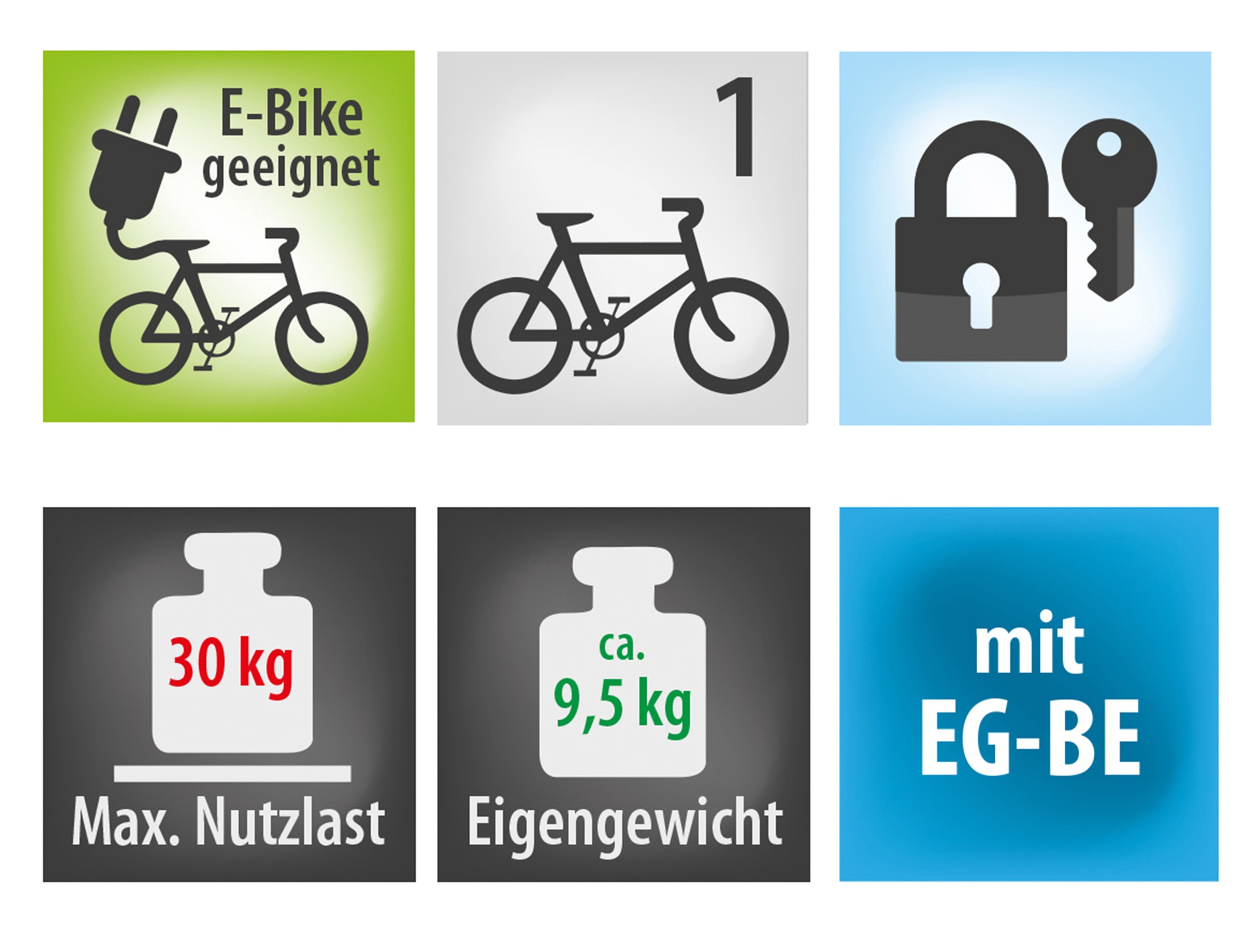 EUFAB Fahrradträger Crow 1 für 1 Fahrrad, E-Bike geeignet