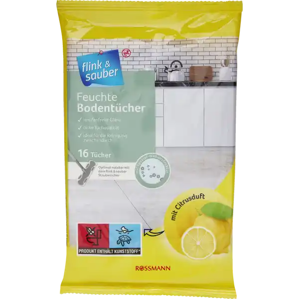 Feuchte Bodentücher mit Citrusduft