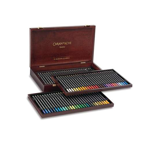CARAN D'ACHE® MUSEUM AQUARELLE Aquarellstifte, 84er Holzkoffer