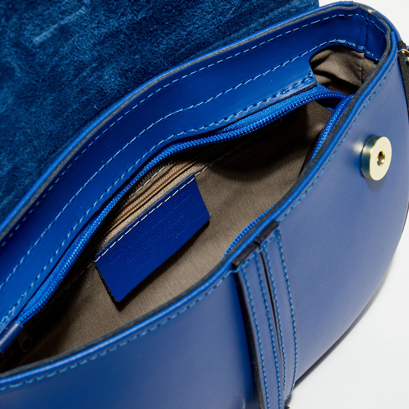 Christian Laurier Sac bandoulière en Cuir Kena bleu  - 22x16x5.5 cm