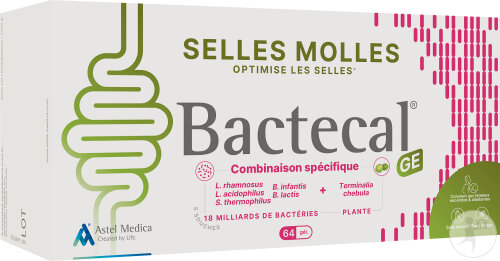 Bactecal GE Optimise Les Selles Molles Transit Intestinal Complément Alimentaire 64 Gélules