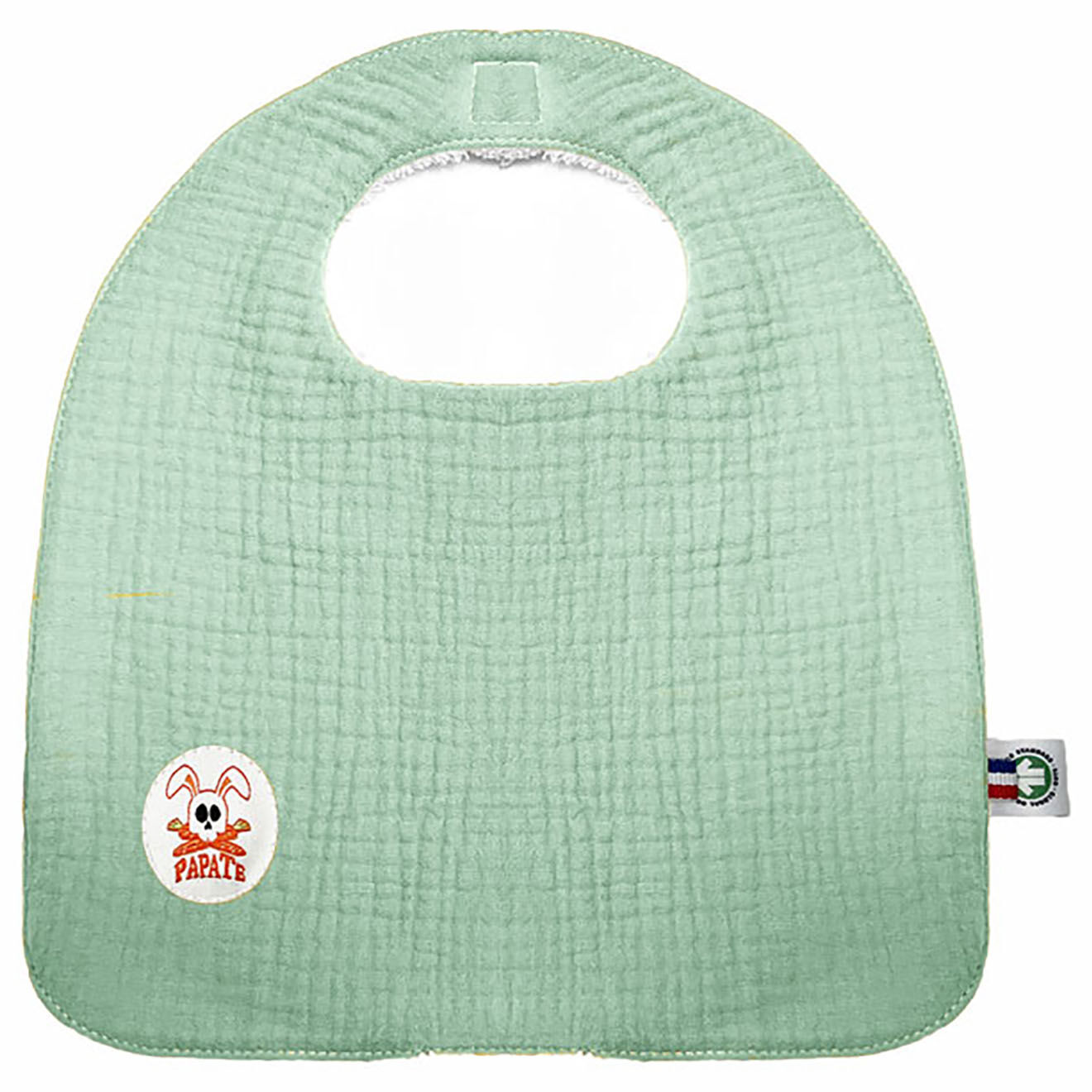 Papate Bavoir en Coton Bio vert - 20x25 cm