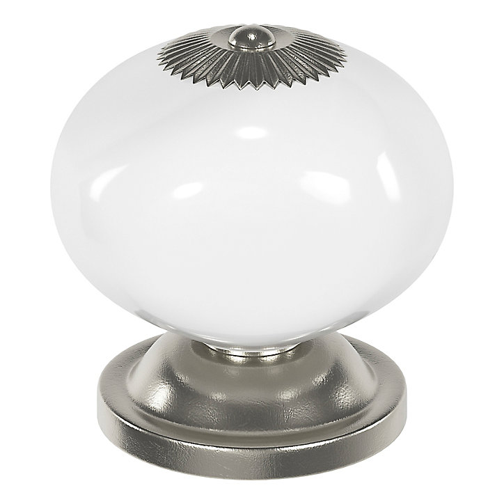 Bouton de meuble arrondi Vras blanc ⌀.40mm x L.40mm