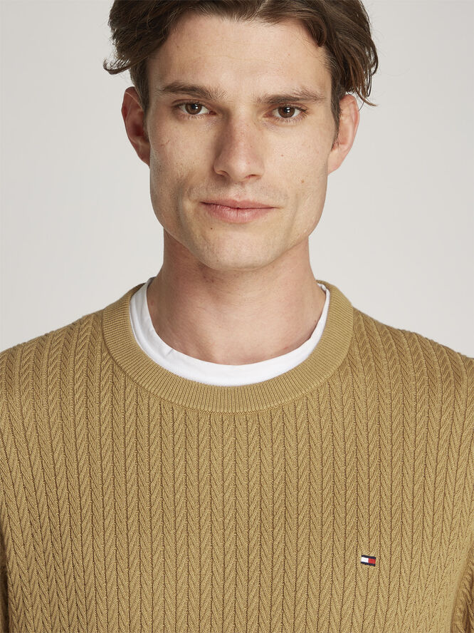 Tommy Hilfiger HERRINGBONE STRUCTURE C NK Safari canvas