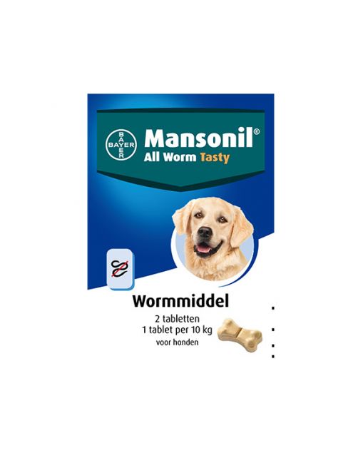 Mansonil All Worm Dog Tasty Small\/Medium - Anti wormenmiddel