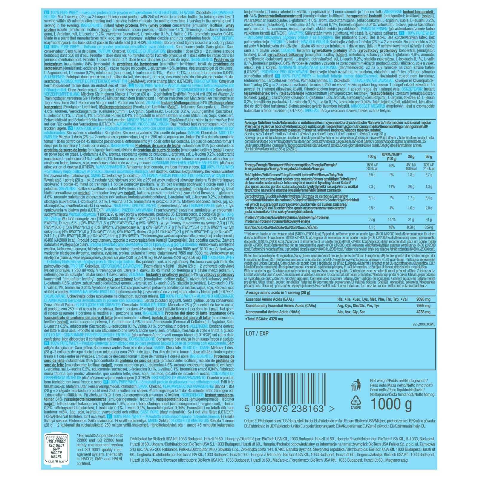 Biotech USA 100% Whey Pure 454 g